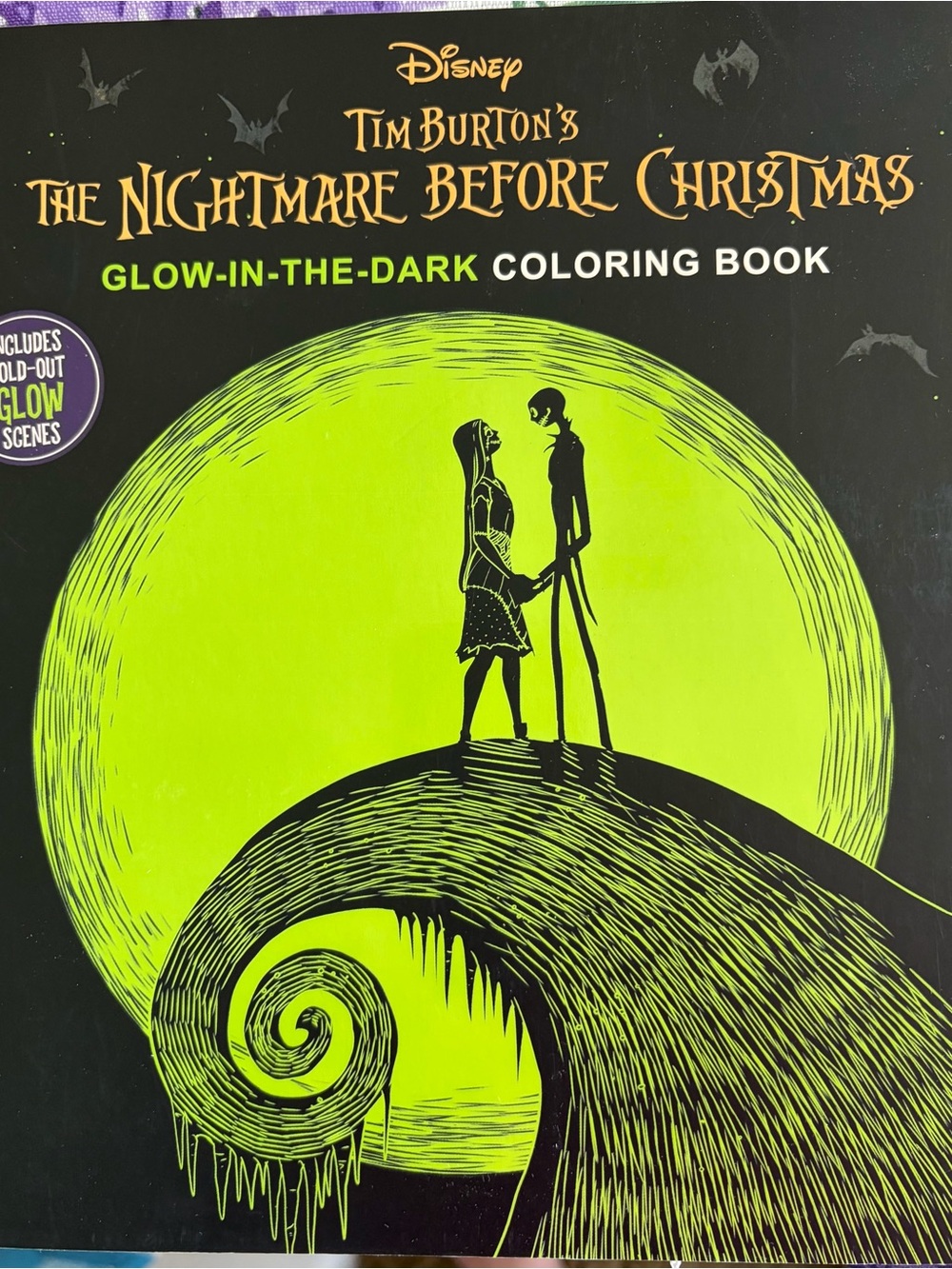 Disney The Nightmare Before Christmas Glow in the Dark Coloring Book NWT